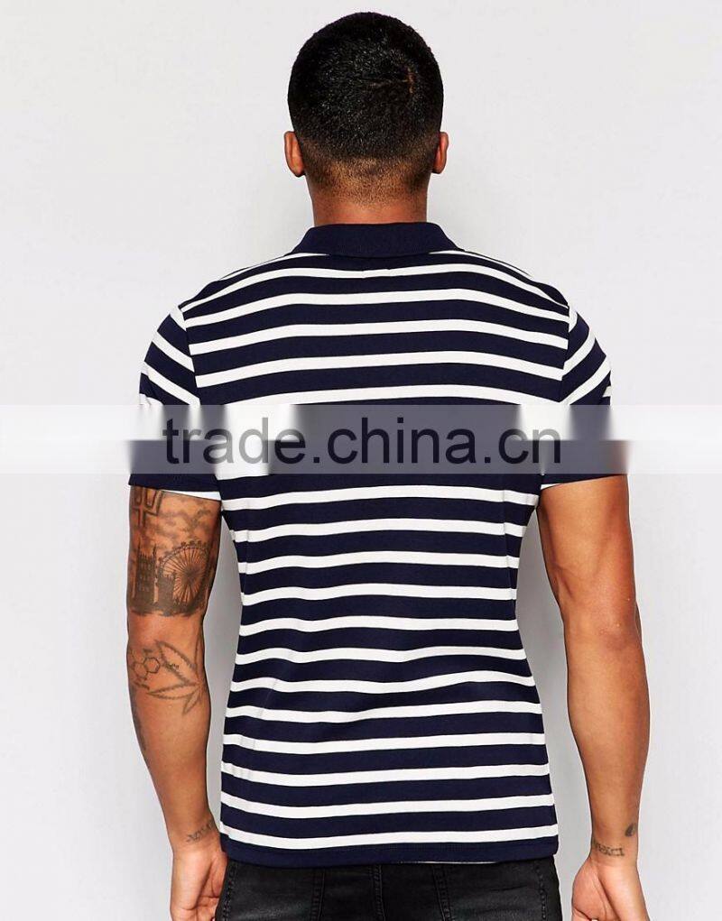 New Arrival Wholesale Price Summer Casual 180g 100% Cotton Custom Short Sleeve Stripe Mens POLO Shirt