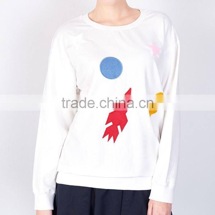 Wholesale white comfort women sweatshirt