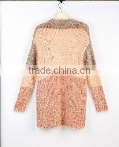 V neck men cardigan striped fashion mohair sweater