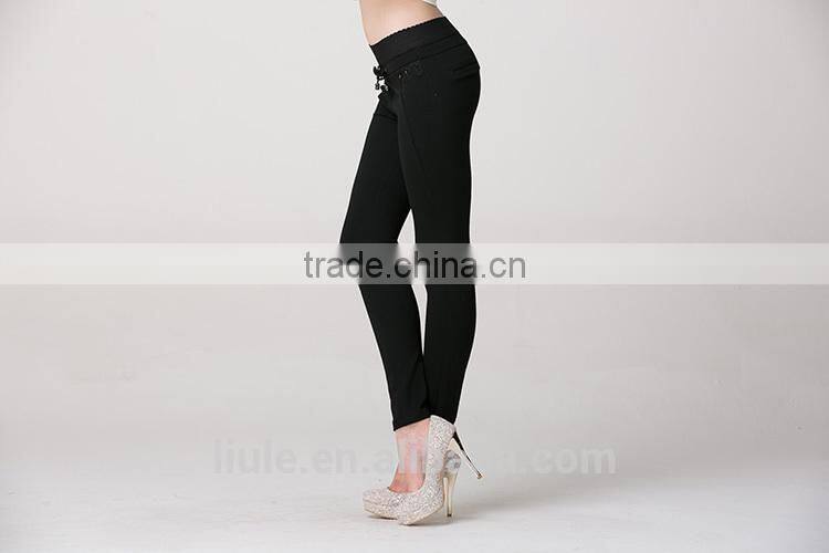 Fashionable cheap casual black women tight pants