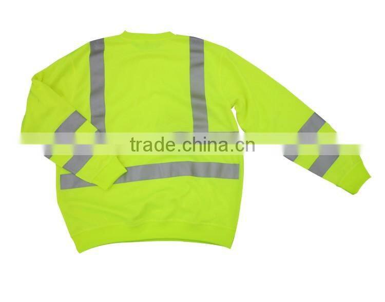 Mens yellow long sleeve knitted wear hi vis t shirt safety sweater
