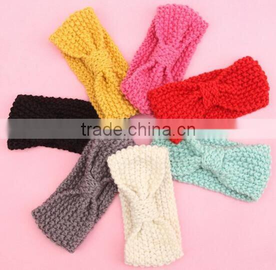 crochet knitting baby headband, baby turban knitting headband