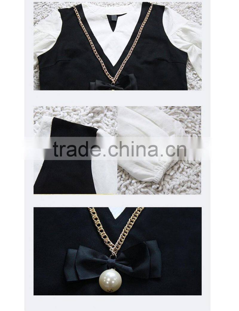 V-neck half sleeve two pieces plus size short dress guangzhou 2016 summer dress fashion lady dress