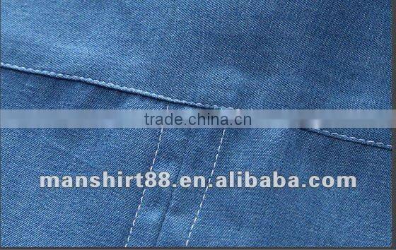 European American style Light blue 100% Organic cotton Denim Retro Cowboy shirt for men with S,M,L,XL,XXL