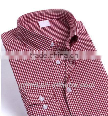 Fashionable classic long sleeve blue plaid dress shirts for man