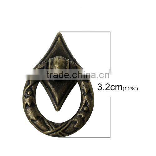 Antique Bronze Rhombus Jewelry Wooden Box Pull Handle Knobs 32.0mmx21.0mm
