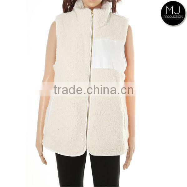 Wholesale Women Zip Sleeveless Fleece vest