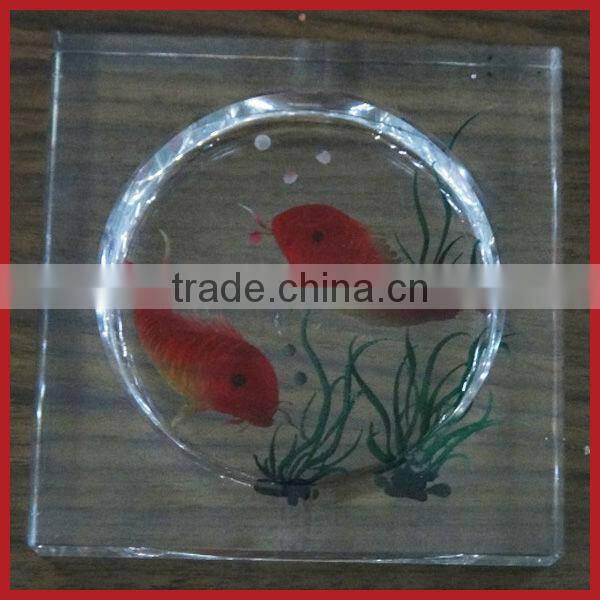 Animal Picture Crystal Smoking Ashtray For Home Decoration