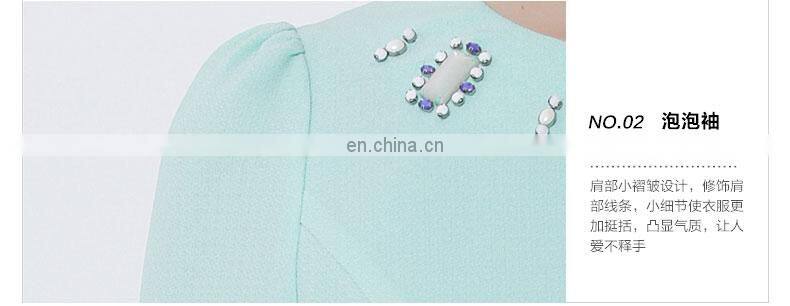 Fashion beaded beauty pleated dress for spring 2014