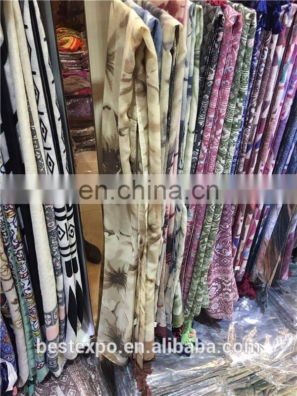 wholesale cotton under hijab woman wave jacquard shawl solid color satin hair scarf