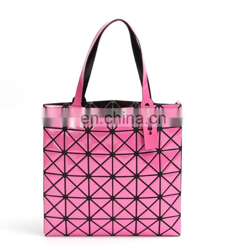 Laser Tote Bag Lady Geometry Plain Split Joint Shoulder Bags Women Sequins Handags