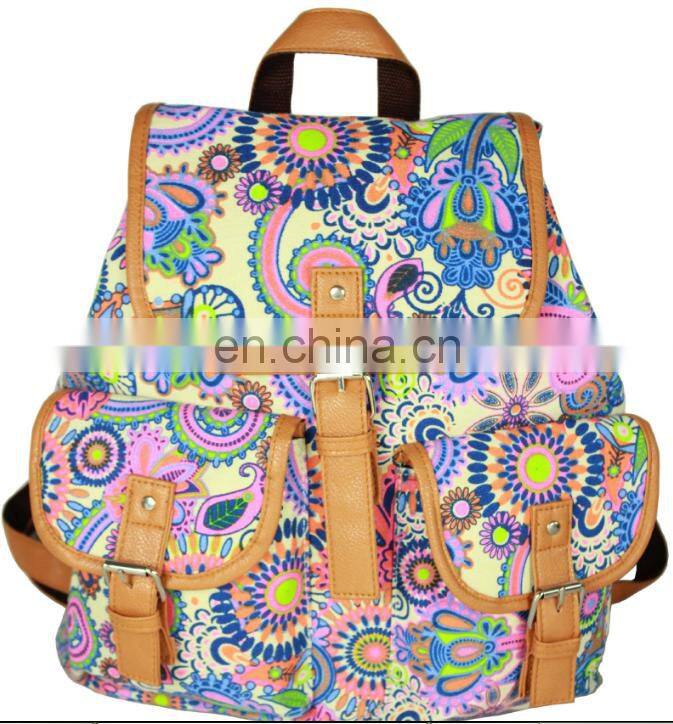 Wholesale unisex canvas sports travelling backpack bag