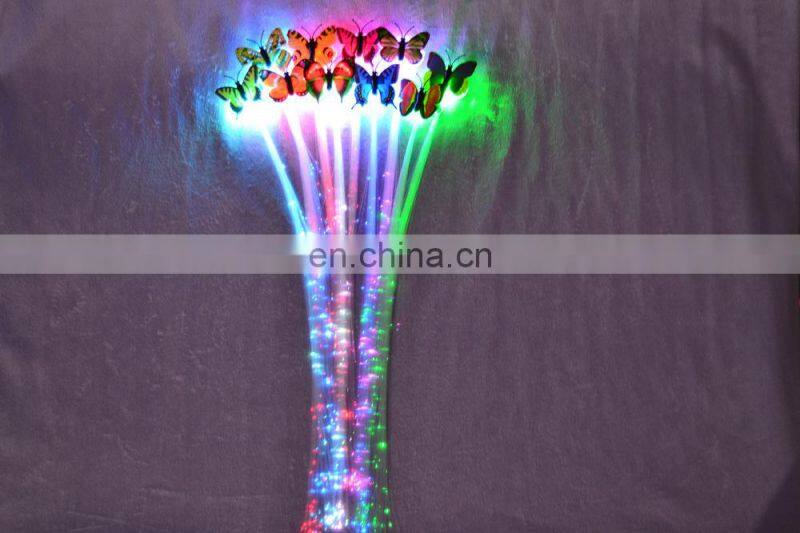 Hot sale butterfly Multicolors LED Flashing braid LED Hair Braid/flashing Braid for New Years Eve Party