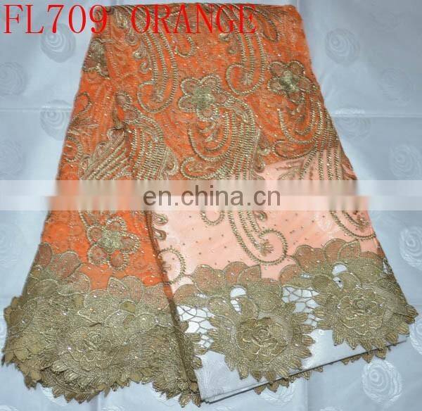organza embroidery lace fabric for clothing(FL709) embroidery french lace