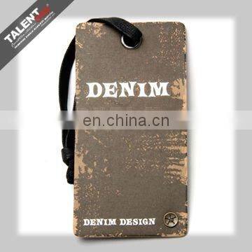 custom private design brand printing paper hang tag for clothing