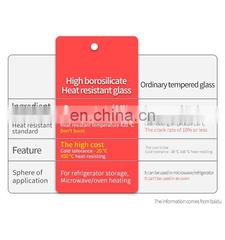 Square Borosilicate Glass Food Container Lunch Box