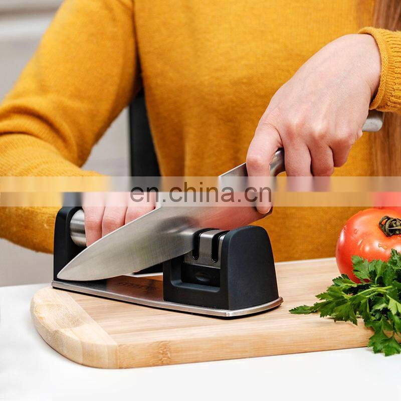 2-Stage Kitchen Knife Sharpener to Restore Straight Knife Blades Quickly for Kitchen
