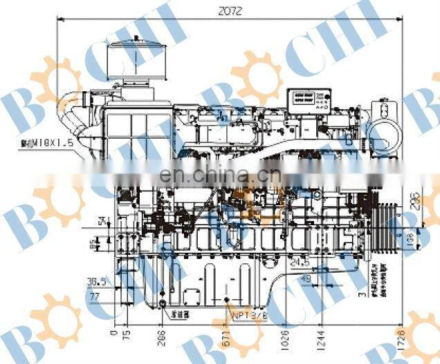 220~400hp 6 cylinder series boat diesel engine