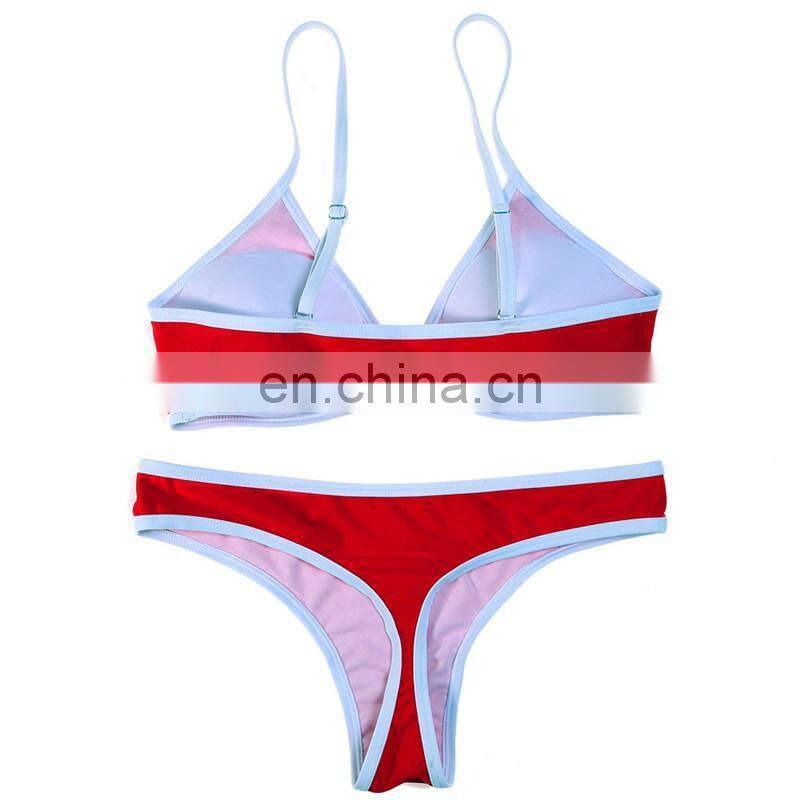New Bikini 2019 Swimsuit Red Sexy Brazilian Low Waist Mini Bikini Set Push Up Solid Color Two Pieces Beach Bathing Suit Monokini