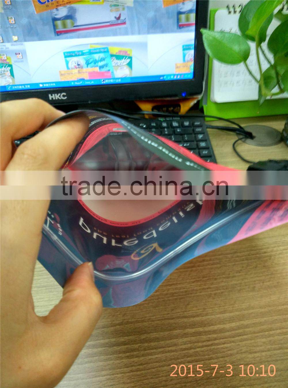 custom printed resealable stand up dried food pouch with zip lock