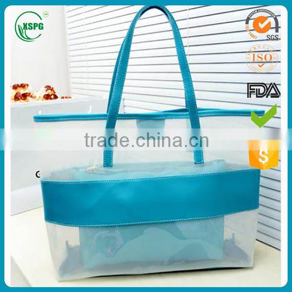 Promotioal Beautiful Pvc Button Closure Bag / Fashion Lady Bags