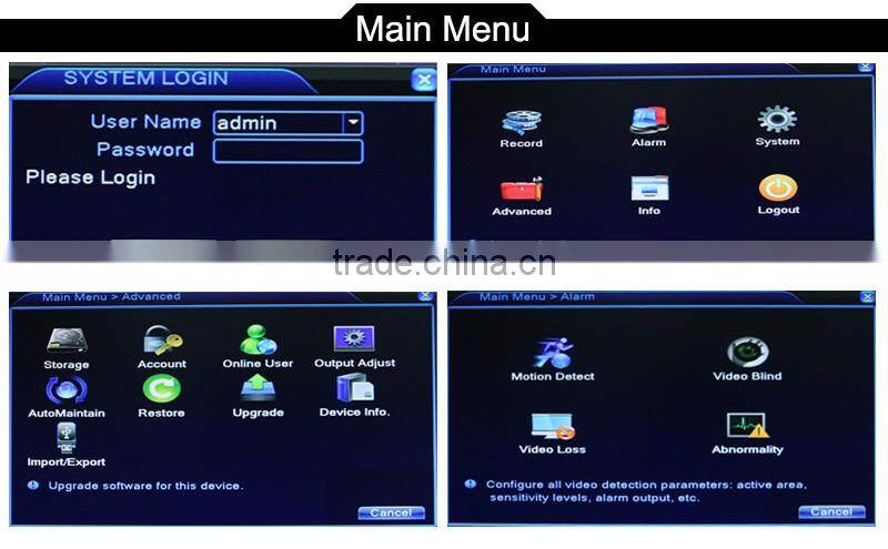 VGA, HDMI HD Display Full Real-time Playback 3in1 Dvr Hvr Nvr 8CH Mini CCTV Analog HD Network Dvr