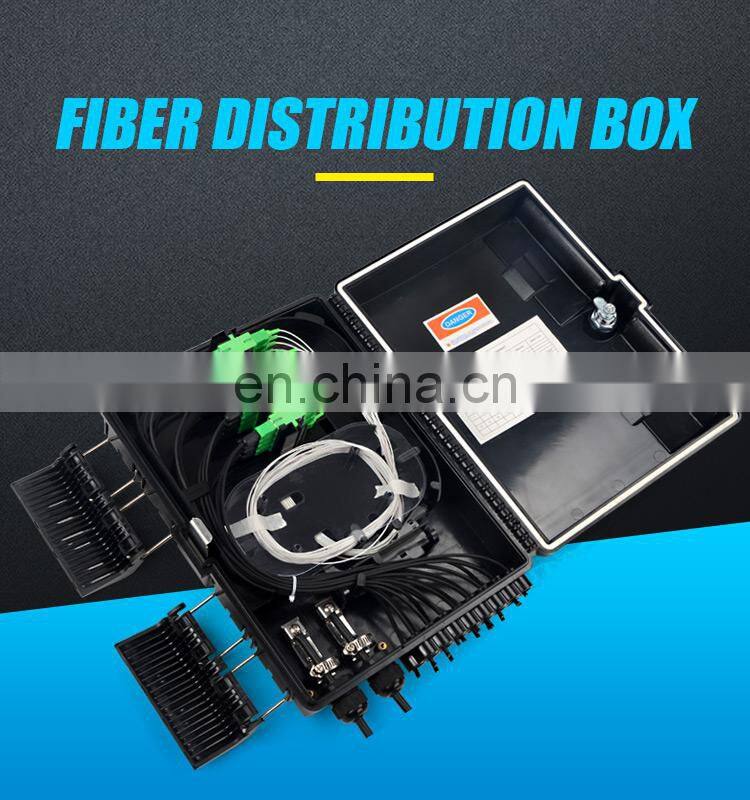 CE 16 Core Outdoor IP 65 FTTH FAT Black Fiber Optical Distribution Nap Box
