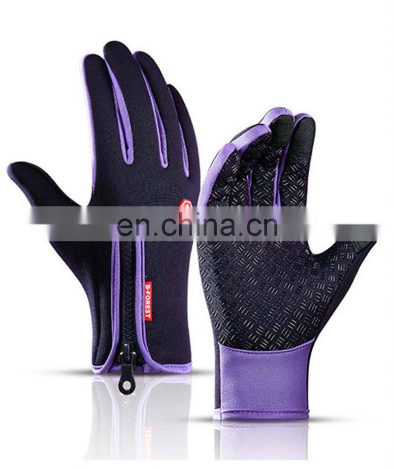 Wholesale Waterproof purple neoprene fabric with touchscreen fingers outdoor sport diving protective glove