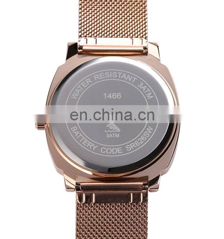 Skmei 1466 Luxury Rose Gold Mesh Watch Wholesale 3 Atm Leather Waterproof Quartz Watch for Men