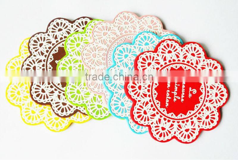 PVC cup pad, decorative PVC table mats for home, cheap beer coaster