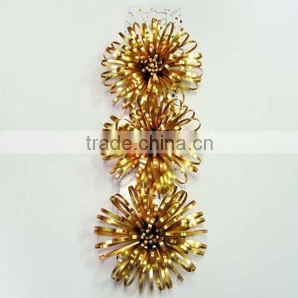 3.25" PET Red Happy Birthday Fancy Ribbon Flower Bow for Celebration/Ornament Birthday Party