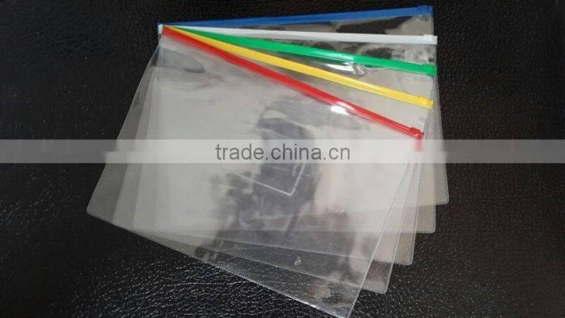 Custom printed bags pvc zipper bag Transparent file paper bags paper bags zipper pouch a4 factory manufacture