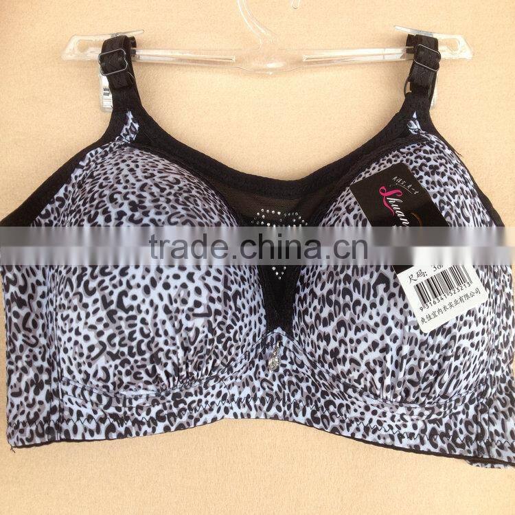 1.22USD Bra Without Rim 36-42D For High Quality Big Size Push Up Tiger Prints Cotton Bras/Bra Models (gdwx273)