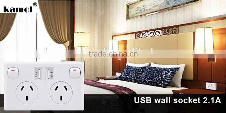white australian wall mount power socket with double usb port for smart home
