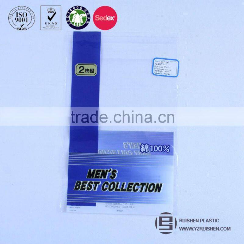 Printed flat plastic bopp self adhesive header bag