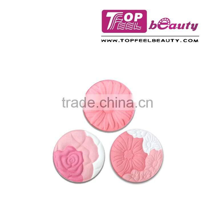 OEM blush with flower pattern finished powder