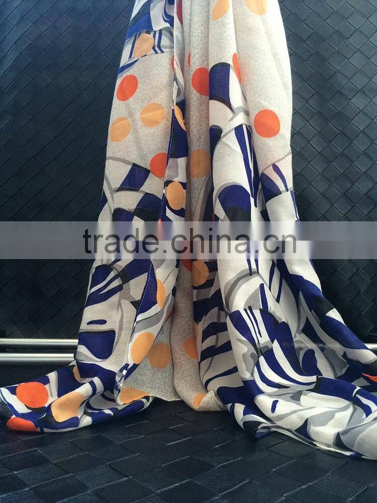 Colorful Polka Dot Pattern Women Ladies Cotton Linen Prayer Shawl