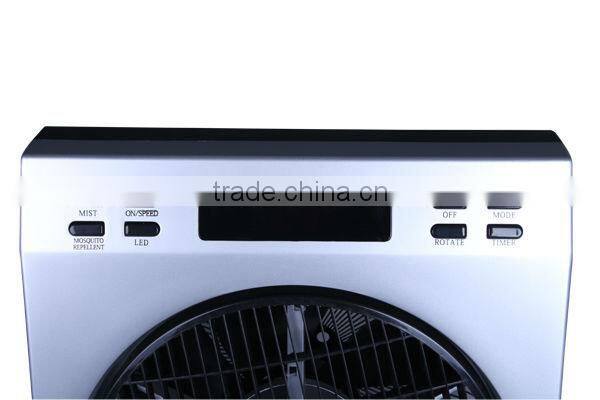 2013 12" new design stand Box fan with humidifier to keep air cooling with CB MF-1201R(sliver color)