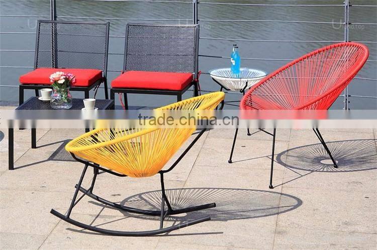 Modern Design Oversize Moon Chair Outdoor Rattan Wicker Garden Rocking Chair