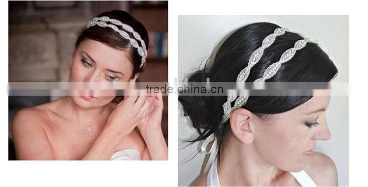 Wedding Romantic Crystal Rhinestone Headband Bride High Quality Hair Jewelry Bridal Vintage Hair Accessories