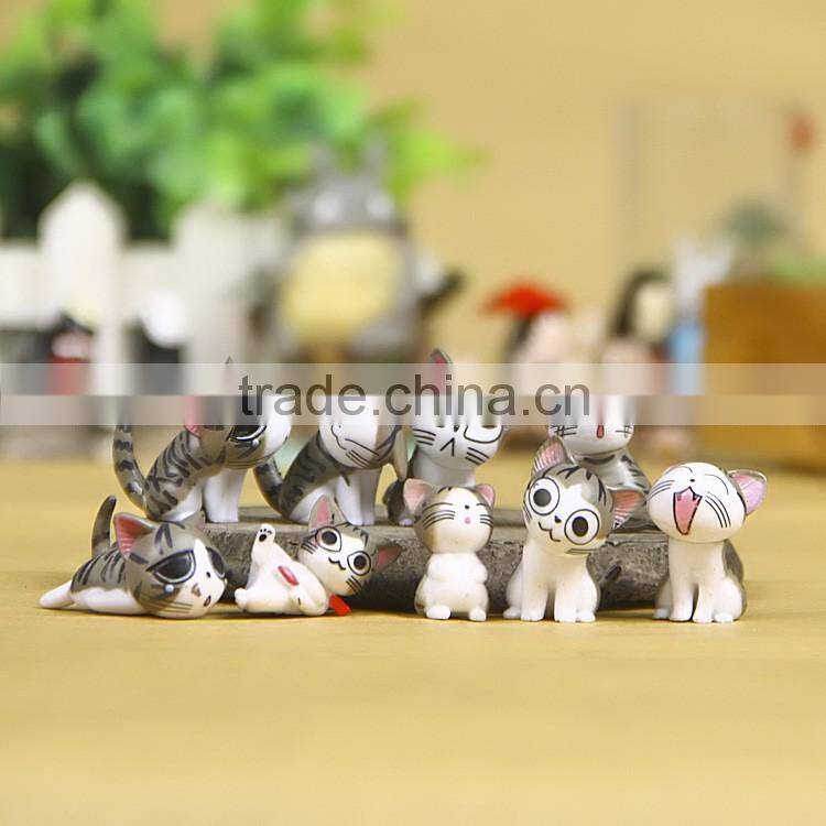 Custom Cute plastic cat figurines use PVC material