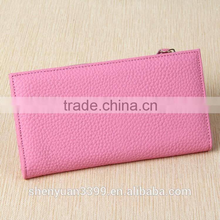 2016 Hot sale Simple custom logo original design handmade wallet large capacity women purse multy function zipper bag