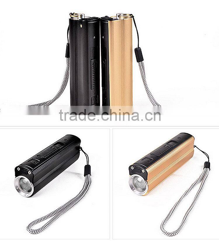 JF Rechargable Emergency LED Cigarette Lighter Flashlight,Smoke Cigarette Lighter Flashlight with USB,power bank with flashlight