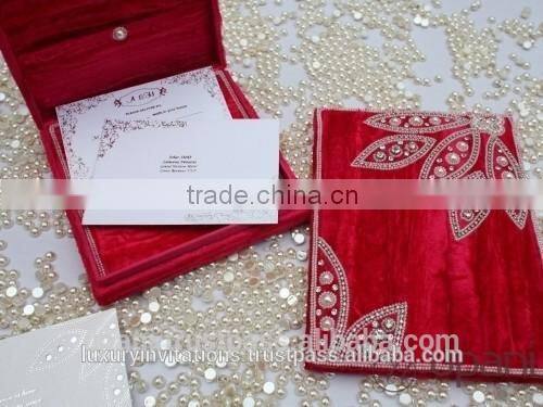 RED Velvet Luxury Wedding Invitation Box