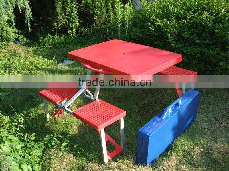 Foldable Plastic Picnic Table with 4 Seat