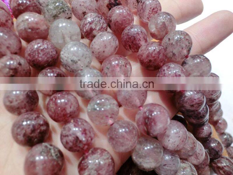The girl's favorite /Polished natural Strawberry Quartz round beads for Bracelet/round 4mm ,6mm,8mm,10mm,12mm,16mm/Luckybracelet