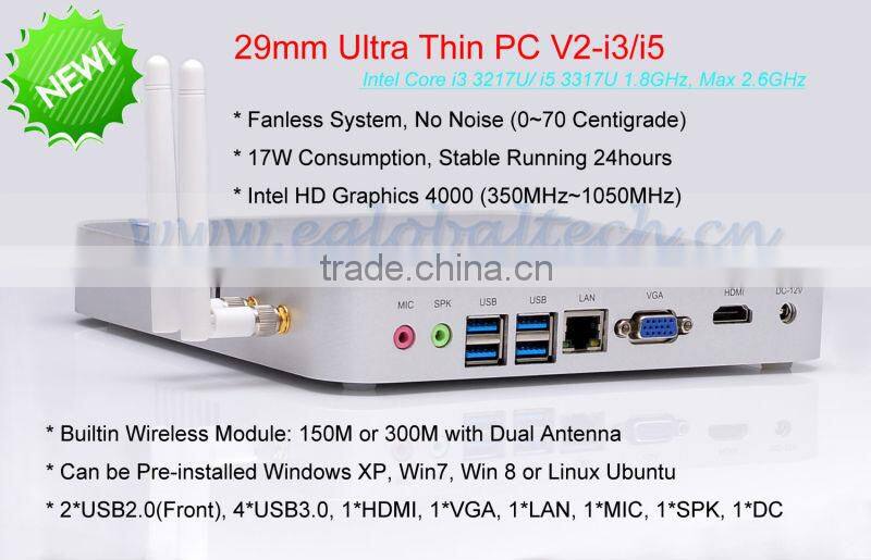 Thin Client PC With Barebone System MINI PC without Ram or Storage Intel Core i3 3217U Integrated Intel HD 4000 Graphics