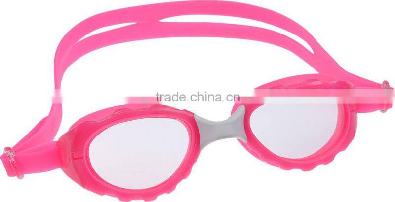 2015 Best comfortable anti-fog one piece silicone kids swimming goggles