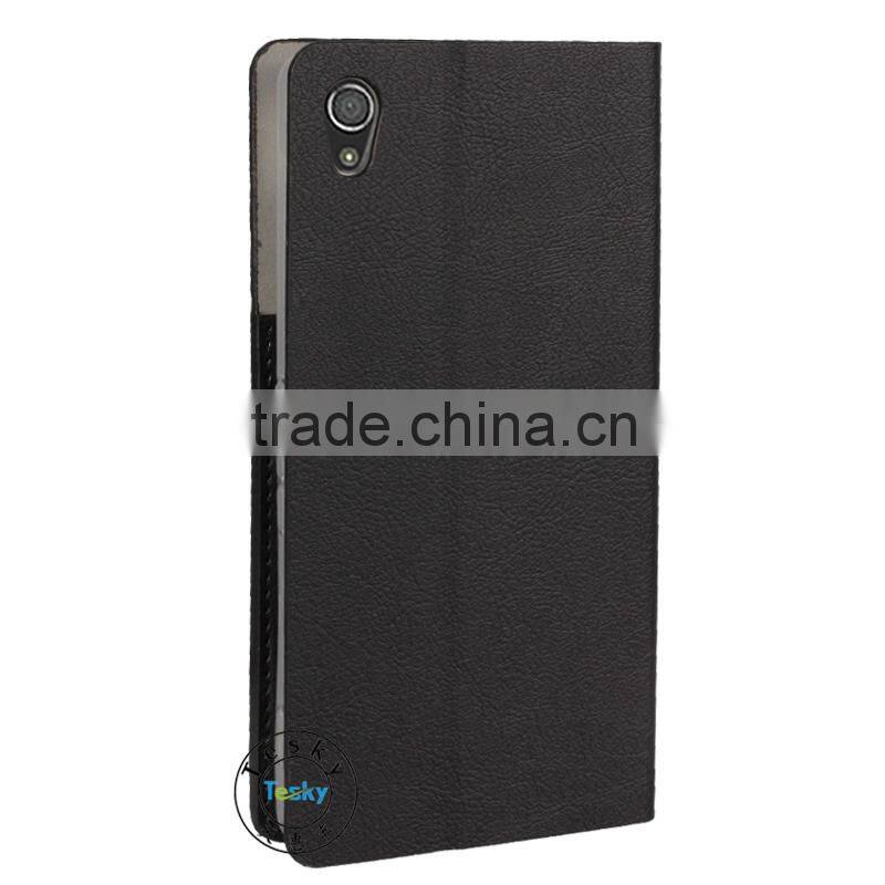 Card Slots PU Leather Case For Sony Xperia Z4 , Customised Available