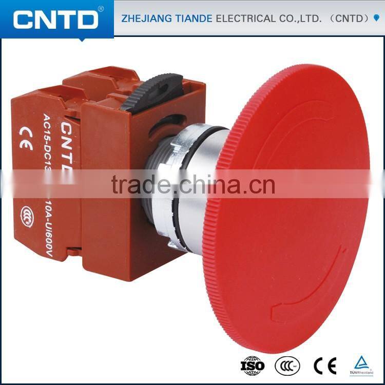 CNTD Waterproof Emergency Stop Red Wireless Push Button Switch 60mm